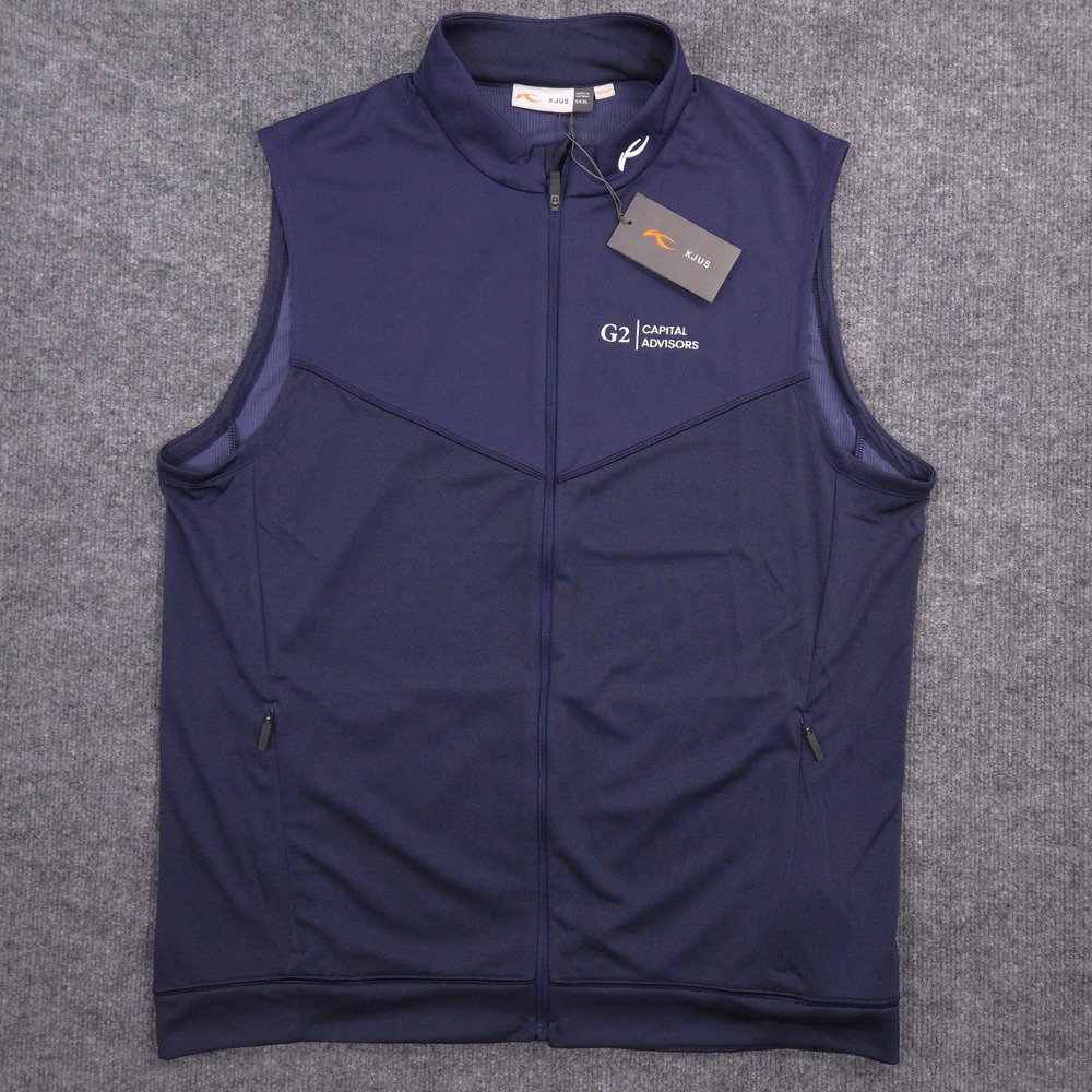 KJUS Westport Vest Mens 54 XL Navy Tech Performance Golf Full Zip UPF 50+ NEW